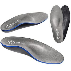 FeetTouch Sterke steunorthesen voor metatarsalgie Morton's neuroma, bal van de voet pijnverlichting inserts plantaire fasciitis platte voeten met poron hielkussen, grijs, heren 12-12,5/dames14-14,5