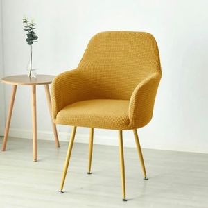Polar Fleece hoge arm stoelhoes stretch x bureaustoel hoes elastische verwijderbare stoelbeschermerhoezen voor woonkamer-gele stoelhoes-1pc