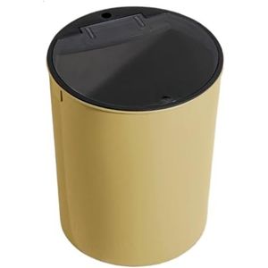 Prullenbak For Badkamer Met Drukdeksel For Keuken, Slaapkamer, Toiletruimte(Yellow)
