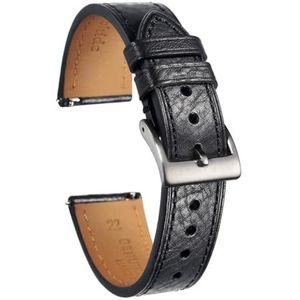LUGEMA Italië Koeienhuid Horlogeband Compatibel Met Man Vintage Soft Wrap Lederen Polsbanden Quick Release 22mm18mm20mm (Color : 119BLK-BLK, Size : 22mm)