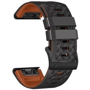 22 mm 26 mm QuickFit Siliconen Sportarmband geschikt voor Garmin Epix Gen 2 Fenix ​​7X 6X Pro Quatix 7X/Enduro 7 5XPlus Horlogeband (Kleur: Zwart Bruin, Maat: Voor Fenix 7X 51mm)