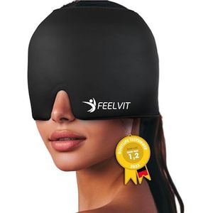 Anti-migraine masker, reliëf, enkellaags koelmasker, warmtemasker, anti-hoofdpijn, verlichting en ontspanning met warmte-/koudetherapie, zwart
