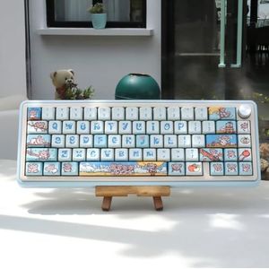 JOLINTAL Set van 74 toetsen, PBT toetsdoppen, MDA-profiel, kleurstofsublimatie, gaming toetsdoppen, aangepaste ANSI-indeling toetsdoppen, compatibel met Cherry MX-schakelaars, mechanische