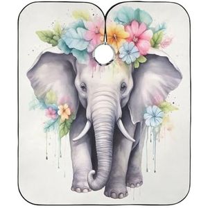 Kapperscape bloem olifant professionele kapperscape verstelbare kapperscape kappersjurk voor kapsalon salon accessoires verven 140 x 168 cm