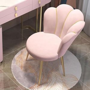 Vanity Kruk Stoel for Make-up Kamer, Fluwelen Kaptafel Kruk, Accent Stoel for Slaapkamer met Metalen Poten, Make-up Vanity Stoel Bank Vrijetijdsfauteuil for Woonkamer(Color:Pink)