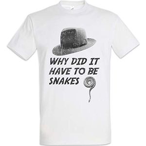 Urban Backwoods Why Did It Have To Be Snakes Heren T-Shirt Wit Maat 4XL