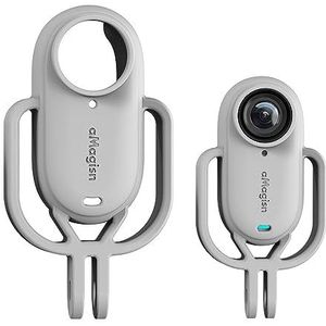 Schokabsorberende montagestandaard siliconen hoes voor Insta360 Go 3, uitbreidingsbeugel beschermhoes voor GO 3 camera-accessoires (verticaal grijs)