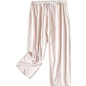 DSKK Pyjamabroek voor dames, katoen, 3/4, lang, pyjamabroek, dames, grote maten, pyjamabroek voor dames, van katoen, Roze, 3XL