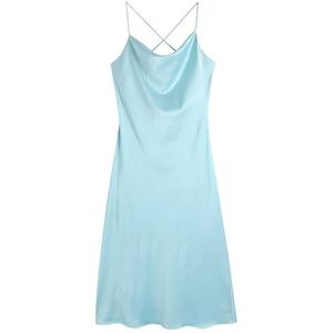 yk8fass Effen kleur Slip Jurk ws-1976, Blauw, L