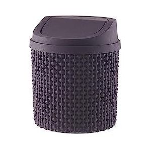 Afvalbak Vuilnisbakken, mini-prullenbak, duurzame mini-afvalbak for bureau, afvalbak van 2 liter/0,5 gallon met deksel, afvalmanden (Color : Purple, Size : Shake lid)