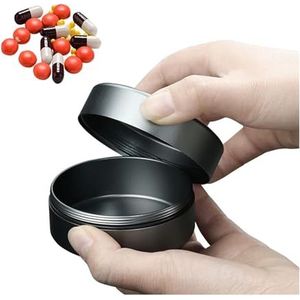 Pill dispenser Pill Holder, Pill Organizer Airtight Pill Box, Pocket Pill Case Metal Medicine Storage Bin For Daily Travel Outdoor (Size : M)
