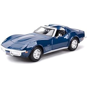 For:Gegoten Auto's Voor (1:24 1970 Corvette Blue Static Diecast Model Car Toy) Verzamelbare Decoraties (Color : A)