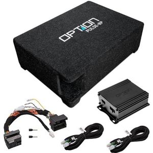 Option Subwoofer Kit Plug & Play compatibel met BMW E-serie (1, 2, 3, 4, 5, 6, 7, X-serie) - AIR-2 versterker + PULSE-8P basreflex-downfire-subwoofer incl. plug & play-aansluiting