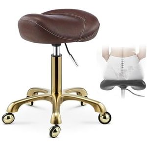 JAVPTAV Rolkruk, bruin, zwart, professionele medische salonstoel, draaistoel voor tandarts, kapper, schoonheidsspecialiste (bruin)