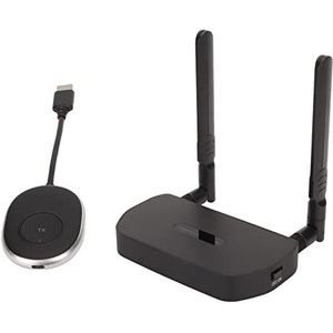 Draadloze HDMI-zender en -ontvanger 4K-set, Draadloze Schermdeling, Ondersteuning voor HD-multimedia-interface en Dubbele VGA-uitgang, voor HDTV, Projector (WHD-2)