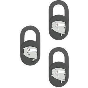 TQUXNGA 3Pcs Webcam Covers Slide Cartoon Kitten Camera Covers Voor Laptop PC Mobiele Telefoon Web Camera Privacy Protector Sticker