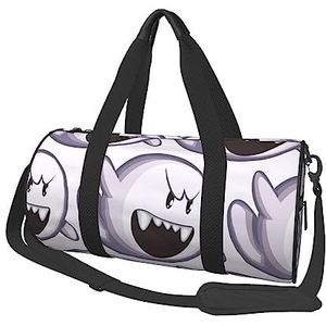 Cartoon Ghost Ronde Gym Bag Grote capaciteit Travel Duffle Bag, duurzame Ronde Reizen Sport Tassen, Zwart, One Size, Zwart, Eén maat