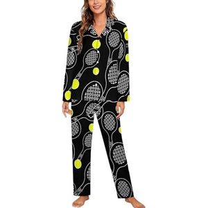 Tennisbal lange mouwen pyjama sets voor vrouwen klassieke nachtkleding nachtkleding zachte pyjama sets lounge sets