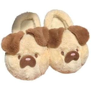 APVPOPOKGM Vrouwen Leuke Koala Pluche Dier Slippers Grappige Gezellige Winter Huis Schoenen Warme Fuzzy Indoor Slippers, B Geel, 39 EU