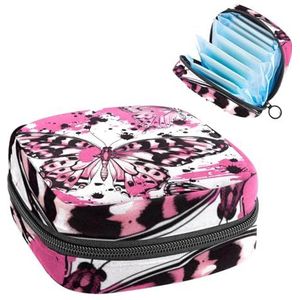 MUOOUM Splash Roze Vlinder Patroon Maandverband Opbergtas Draagbare Menstruatie Tas Voor Vrouwen Tiener Meisjes Menstruatie Cup Pouch Nursing Pad Houder