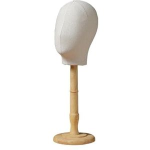 SAYEYBU Mannequin Manikin Head Hat Rack, Freestanding Professional Wooden Base Wig Stand Holder Hat Display Stand for Props Shop, Detachable Wood Stand,Natural,A