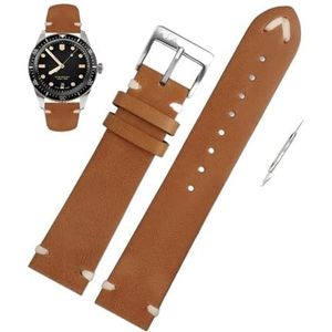 LUGEMA Horlogebanden Compatibel met Oris 65 Replica Lederen Horloge Strap Diving Serie Koper Ring Brons Crown Retro Watch Band Pin Buckle 20 (Color : Brown-steel, Size : 20mm)