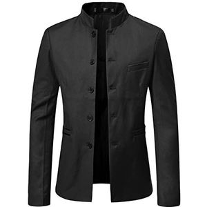 Heren colbert met opstaande kraag in effen kleur Slank temperament Comfortabel en veelzijdig casual jack voor elke dag XXL