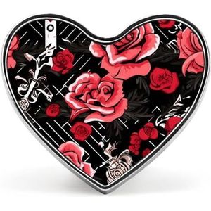 Goth Gothic Skull Roses Pin Badge Hartvormige Identiteit Pins Broches Knop Badges Voor Hoeden Jassen Decor