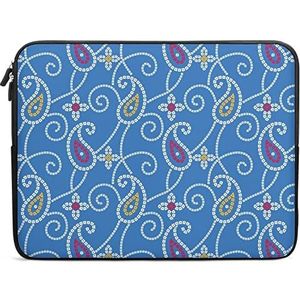 Blauwe Paisley Nieuwigheid Laptop Sleeve Bag Beschermhoes Handtassen Draagbare Laptop Tas 10-17 Inch