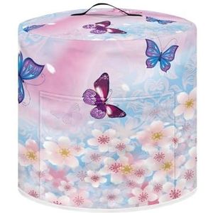 Nopersonality Bloemen Vlinder Rijstkoker Cover Gemakkelijk Schoonmaken Stofdicht Elektrische Snelkookpan Covers S Size Kleine Apparaat Covers voor Keuken Teller Vingerafdruk Bescherming Duurzaam