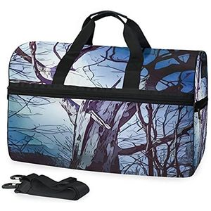 Art Tree Sport Zwemmen Gym Tas met Schoenen Compartiment Weekender Duffel Reistassen Handtas voor Vrouwen Meisjes Mannen