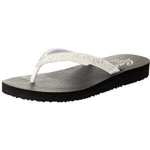 Skechers Cali Meditatie Vlindertuin voor vrouwen, Witte Duraleather Edelsteen Strass Trim, 40 EU