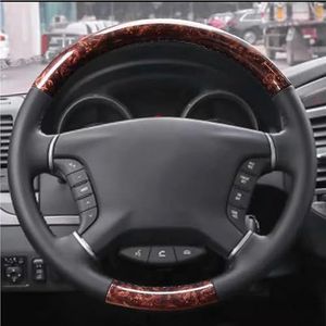 Stuurhoes Voor Mitsubishi Voor Pajero 2007-2014 Voor Galant 2008-2012 DY Handgestikte Perzikhouten Lederen Stuurwielhoes Stuurhoes van leer(Stijl 1)