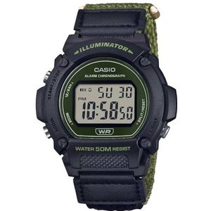 CASIO Collection - W-219HB-3A polshorloge armbandkleur: zwarte wijzerplaat LCD zwart heren