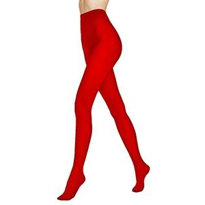 VENEZIANA NUOVA Zachte panty voor dames, ondoorzichtige panty, zwart, 40 DEN, matte panty, kleurrijk, platte naad, dikke panty voor dames, zwart, rood, S