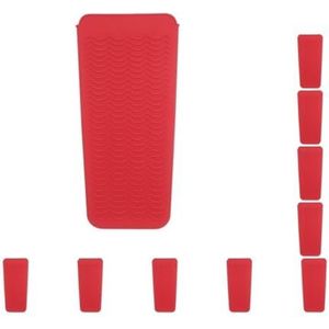 10 Set van Krultang Siliconen Mat Hittebestendige Krultang Pouch Hair Straightener Pad Hot Hair Tool, Rood