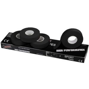ALPIDEX 4 Stuk Sport Tape Set 1,5 cm x 10 m Zinc Oxid Tape Vingertape, Kleur:Zwart