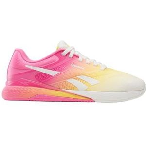 Reebok Nano X5 Legacy Sneaker voor dames, Krijt Atomic Roze Gouden Haze, 35.5 EU