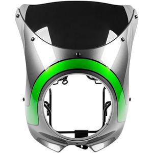 SPAMFAFGHQ Koplampkuip Voorkuip Afdekmasker Voor Kawasaki Z900RS Z900 RS 2018-2025 Voorruit Motoraccessoires(Zilver,Black glass)