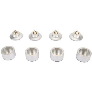 Luidsprekerisolatie Voeten, HIFI Luidspreker Isolatie Spikes Schokabsorptie 4 Stuks voor Draaitafel Versterker voor Recorder voor HIFI Luidspreker (SILVER)