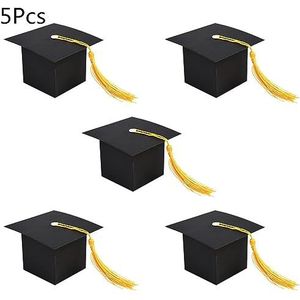 Feestdecoraties afstuderen feest decor banner gefeliciteerd afstuderen papier slinger zwarte doktershoed school 2023 gefeliciteerd grad feestbanner (kleur: B04-10 stuks)