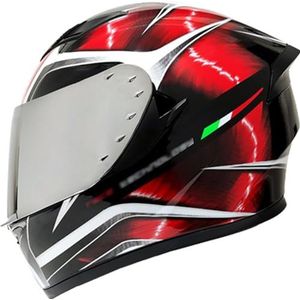 Bromfietshelm Met Snelsluiting DOT/ECE Goedgekeurde Integraalmotorhelm Motocrosshelm Anti-Condens Vizier Dubbele Lens Voor Volwassen Mannen Vrouwen Racing Crossmotor 3,XXXL(65-66CM)