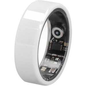 Smart Ring Health Tracker, IP68 Waterdichte Oplaadbare Fitnesstracker, Gezondheidstracker Slaaprecorder Hartslagmeter voor Dagelijks Gebruik Fitness (wit) (21,5 mm/0,85 inch)