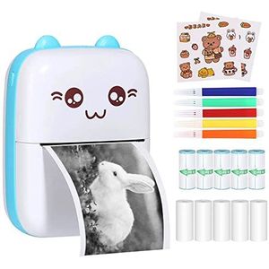 PNGOS Mini-fotoprinter, Mobiele Bluetooth Thermische Printer Compatibel Met iPhone, iOS, Android - Voor Dagboek, Doe-het-zelf Stickers