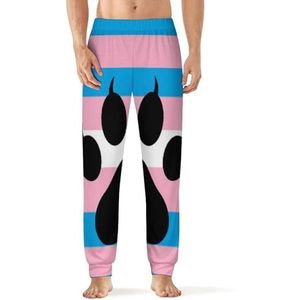 Transgender Furry Pride Flag heren pyjama broek print lounge nachtkleding bodems slaapbroek 3XL