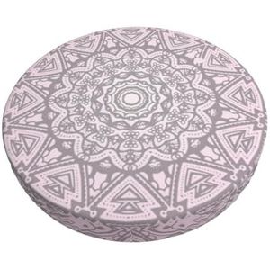 GRatka Hoes voor ronde kruk, hoes voor barstoel, antislip zitkussen voor thuisbar, 30 cm, roze mandala art