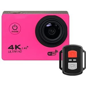 Actiecamera's Action Camera, Ultra HD 4K WIFI 2.0 & 1 2mp Onderwater waterdichte pro sportcamera, mini-helm video-opnamecamera Waterdichte en duurzame behuizing (Color : Rosso, Size : M)