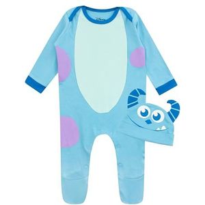 Disney Monsters Inc Baby Nieuwgeboren Slaappakje Met Hoed | Sulley Kostuum Babykleding | Monsters Inc Baby Rompertje Blauw 56-68