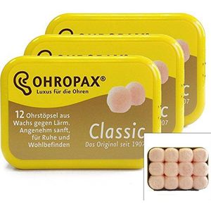 Ohropax Set van 12 klassieke oordopjes (3 dozen, 18 paar)