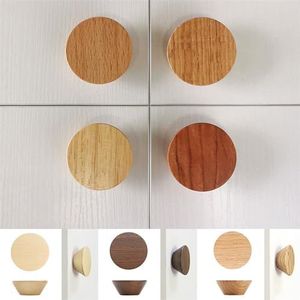 INOFANTH Nordic natuurlijk hout ronde kast deur trek kledingkast lade knoppen kast kaptafel handgrepen meubels fittingen 1 stuk (kleur: D)